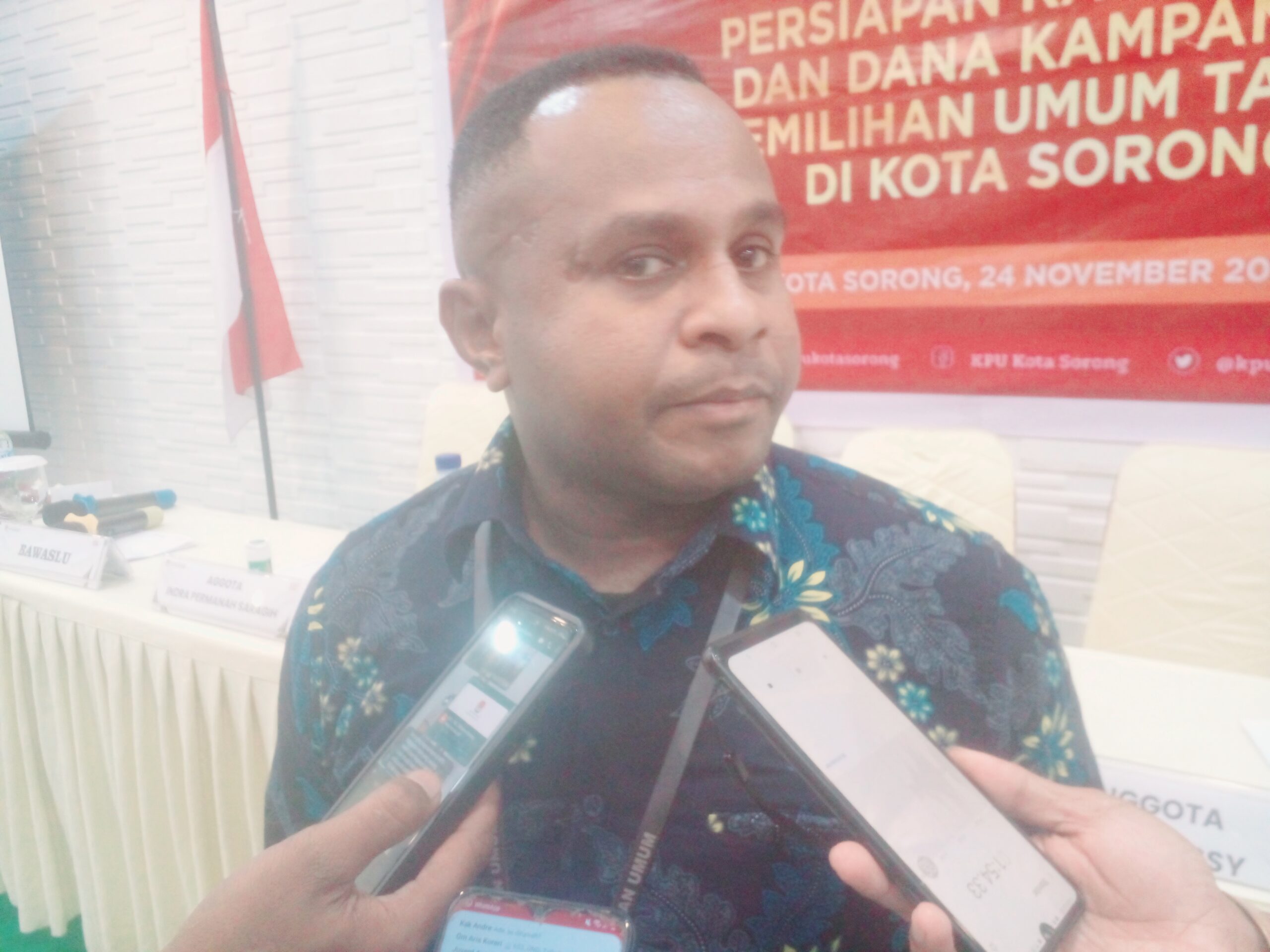 Ketua KPU Kota Sorong Balthasar Berth Kambuaya